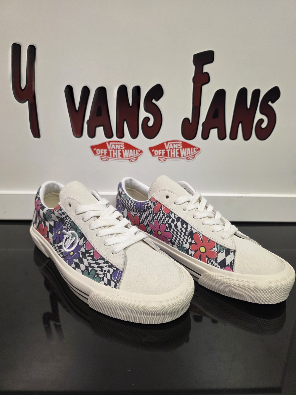 Vans Sid Floral Checkerboard Marshmallow Men’s 6.5 Women’s 8 New